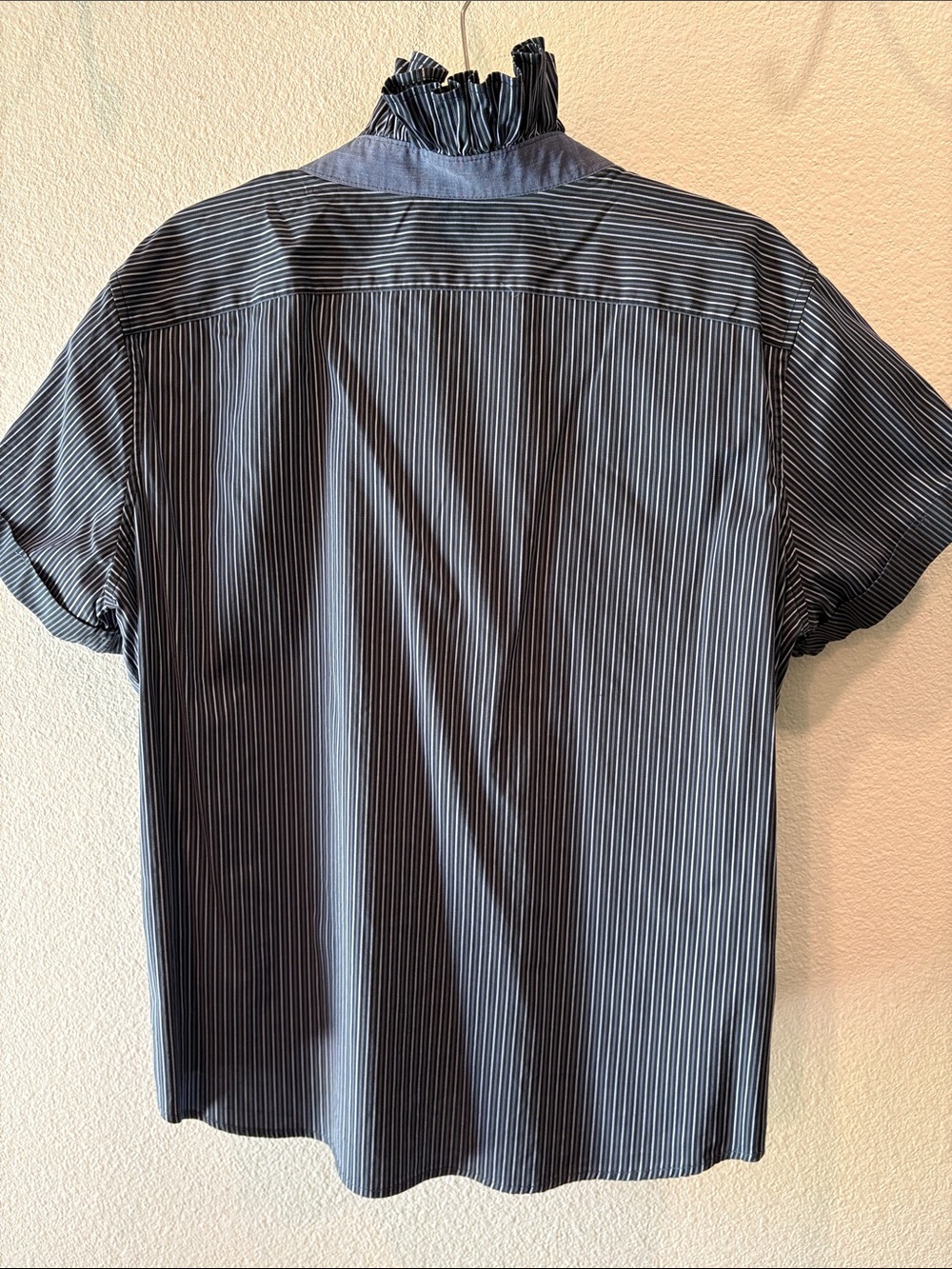 KMJ Women's Black Pinstripe Button-Down Shirt - Picture 5 of 6